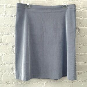 Margaret M Womens Skirt Blue White Stripe Print A-Line Coastal Beach Casual M